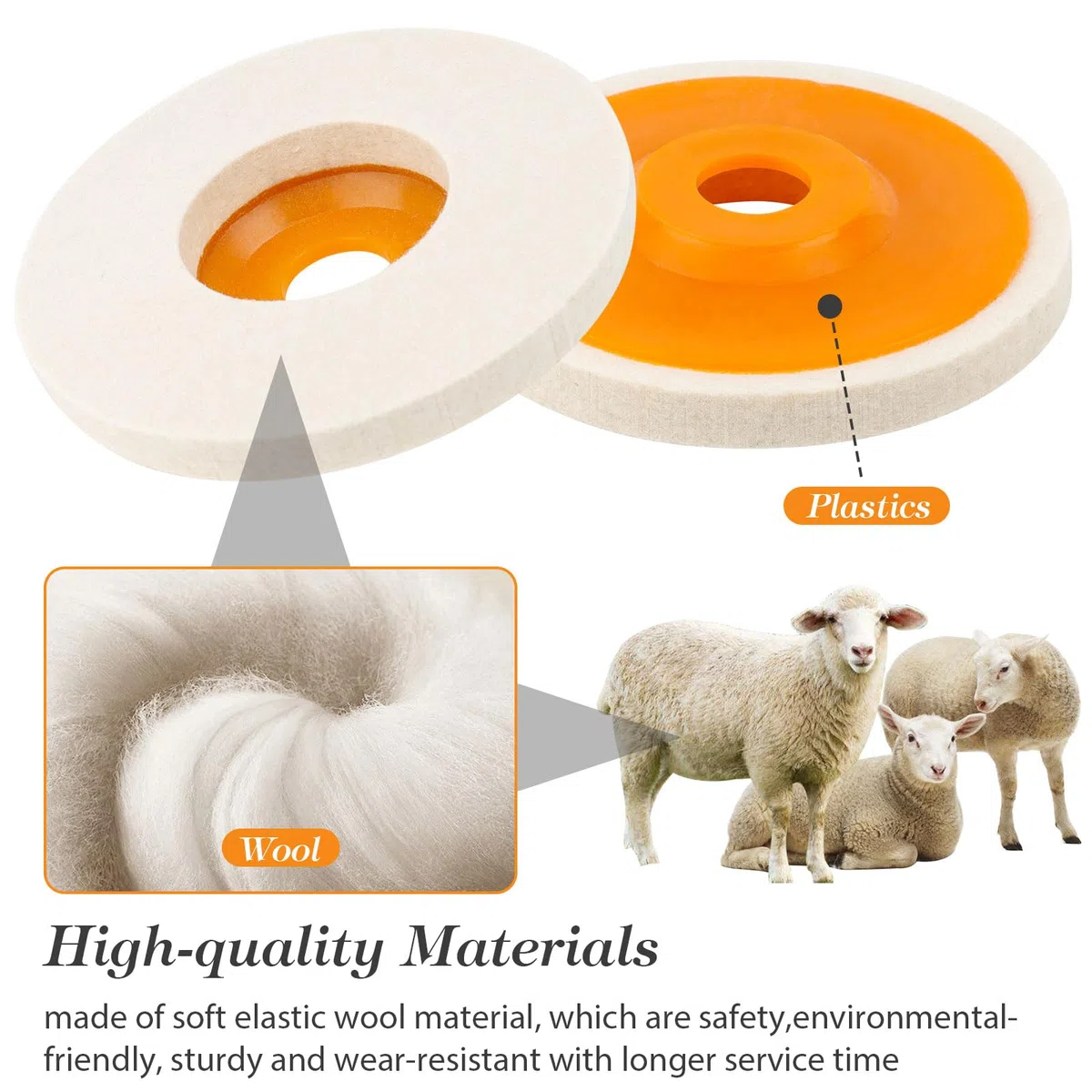 4 Unids 125 mm Disco de Fieltro para pulir, Pulido Rueda Pad Disco de Pulir de Fieltro para Angulo Amoladora, Disco Amoladora de Fieltro para Pulir para Pulido de Metales, Pulido de Vidrio y Cerámica