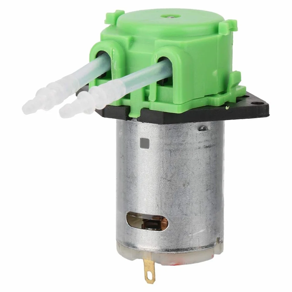 Bomba Peristáltica 12V DC para Microdosificación Autocebante con Cabezal de Dosis, 2x4 Tubos para Laboratorio, Acuarios y Análisis Químico (Verde 2x4)