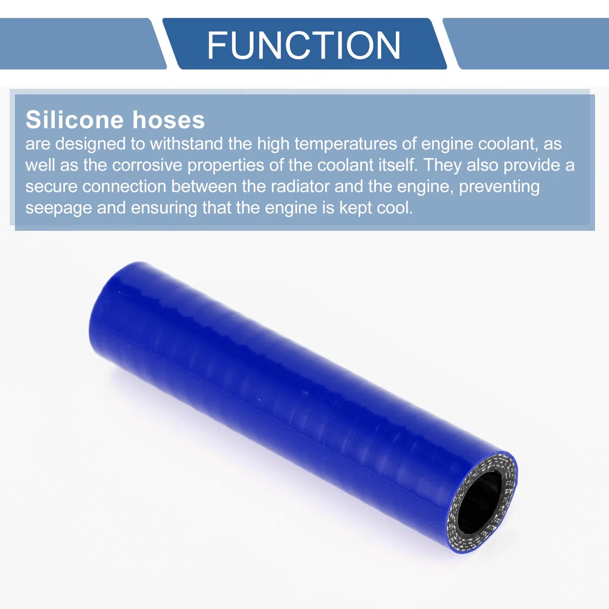 A ABSOPRO 1 Pc 18mm/0.71" Id 127mm/5" Length 0 Degree Azul Negro Manguera De Silicona Para Refrigerante De Coche Universal