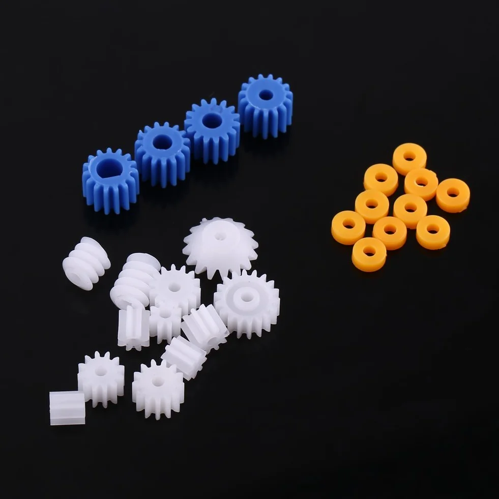 Kit de Engranajes de Plástico Helicoidales Mini 26 Uds 2 MM/2,3 MM/3 MM/3,17 MM/4 MM para Modelismo Avión Coche Robot DIY