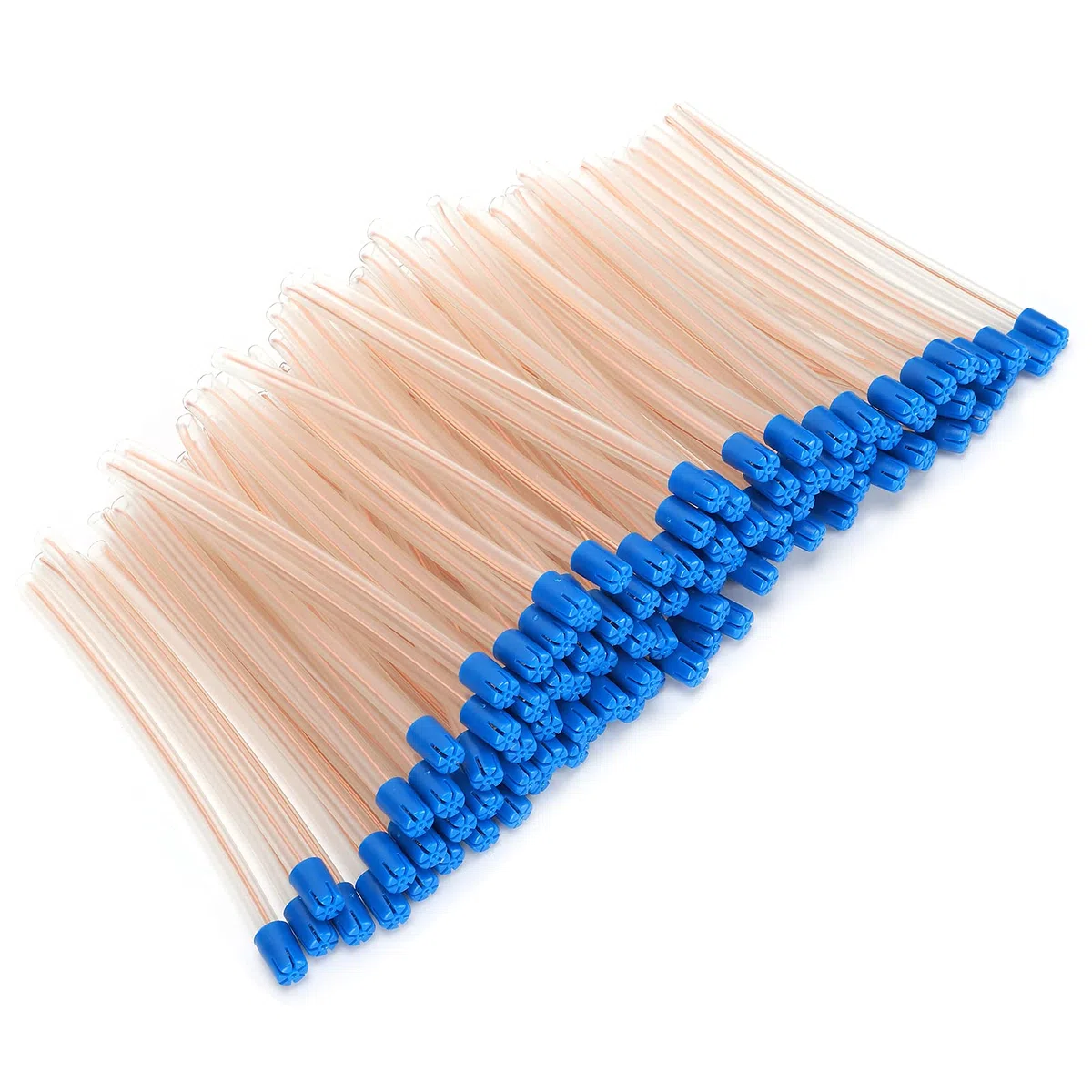 100 Pajitas Desechables para Eyector de Saliva, Puntas de Succión sin Látex, Tubo Transparente Flexible con Puntas Azules, Accesorios para el Cuidado Bucal