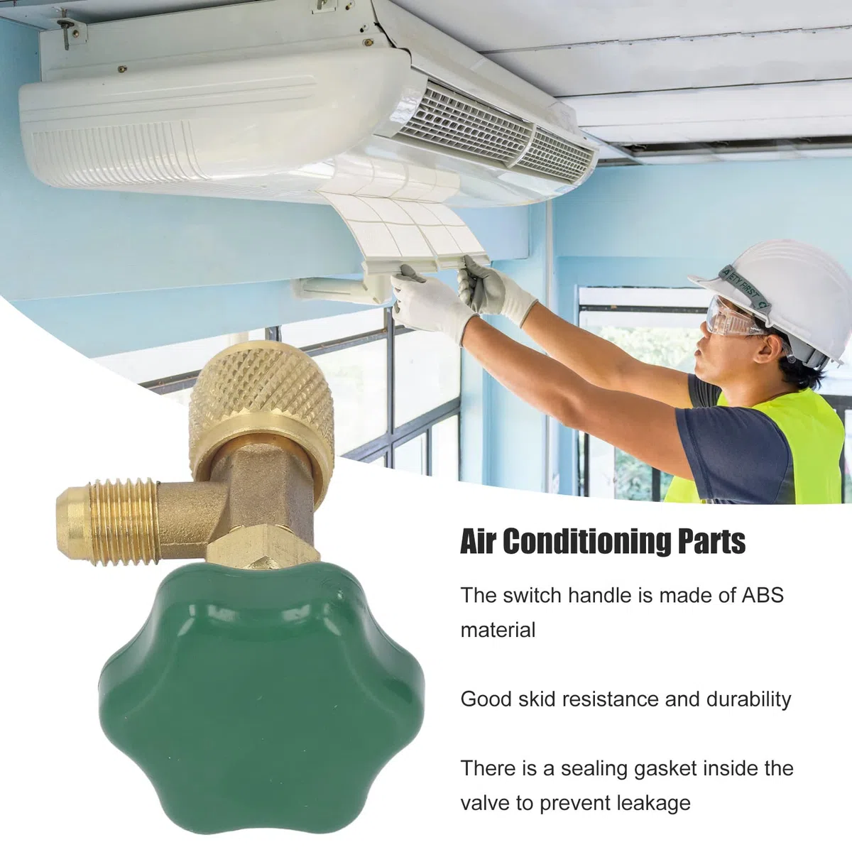 Oumefar Válvula de Refrigerante de Aire Acondicionado, Válvula de Tanque de Refrigerante SAE de 1/4 Pulgadas a Prueba de Cobre Abs, Antideslizante para Rosca de 7/16 Pulgadas Y 28unf