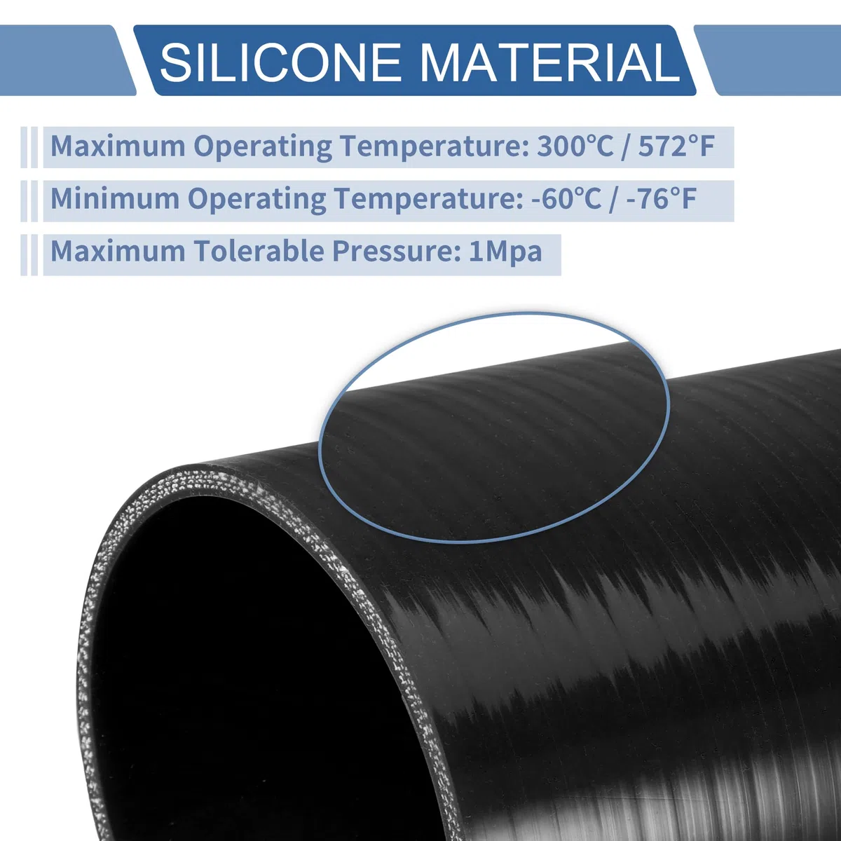 A ABSOPRO 1 Pc 18mm/0.71" Id 127mm/5" Length 0 Degree Azul Negro Manguera De Silicona Para Refrigerante De Coche Universal