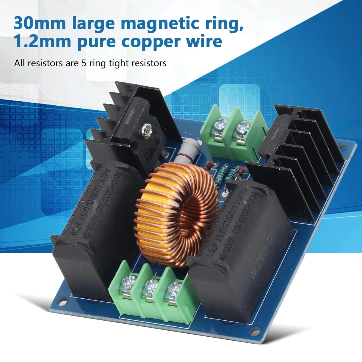 Akozon Módulo de Controlador ZVS Entrada de 24V 300W Plaón de Calentamiento de Inducción | DC 12-30V, 10A+, Módulo de Calentamiento de Inducción de Rendimiento Estable