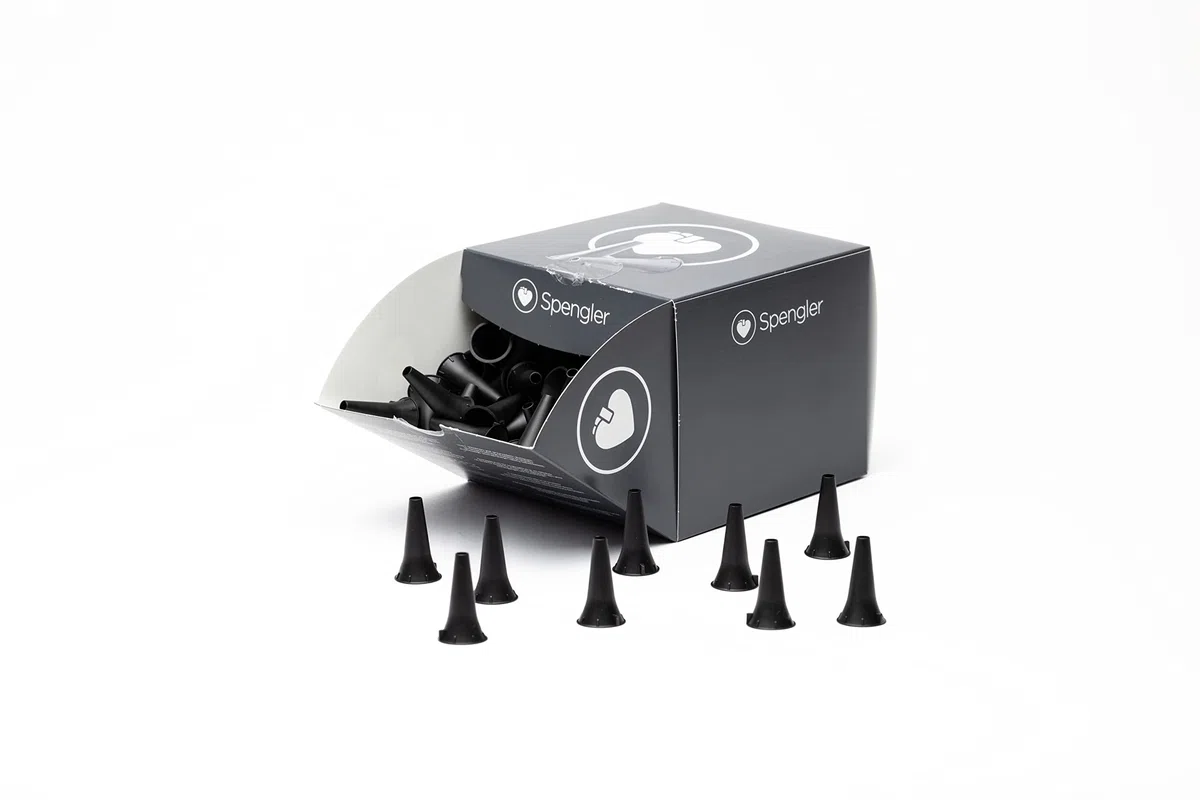 Spengler Espéculos de Oído Adultos Desechables, Compatibles con Todas las Marcas de Otoscopios, Tamaño 4 mm, Caja de 250 Piezas