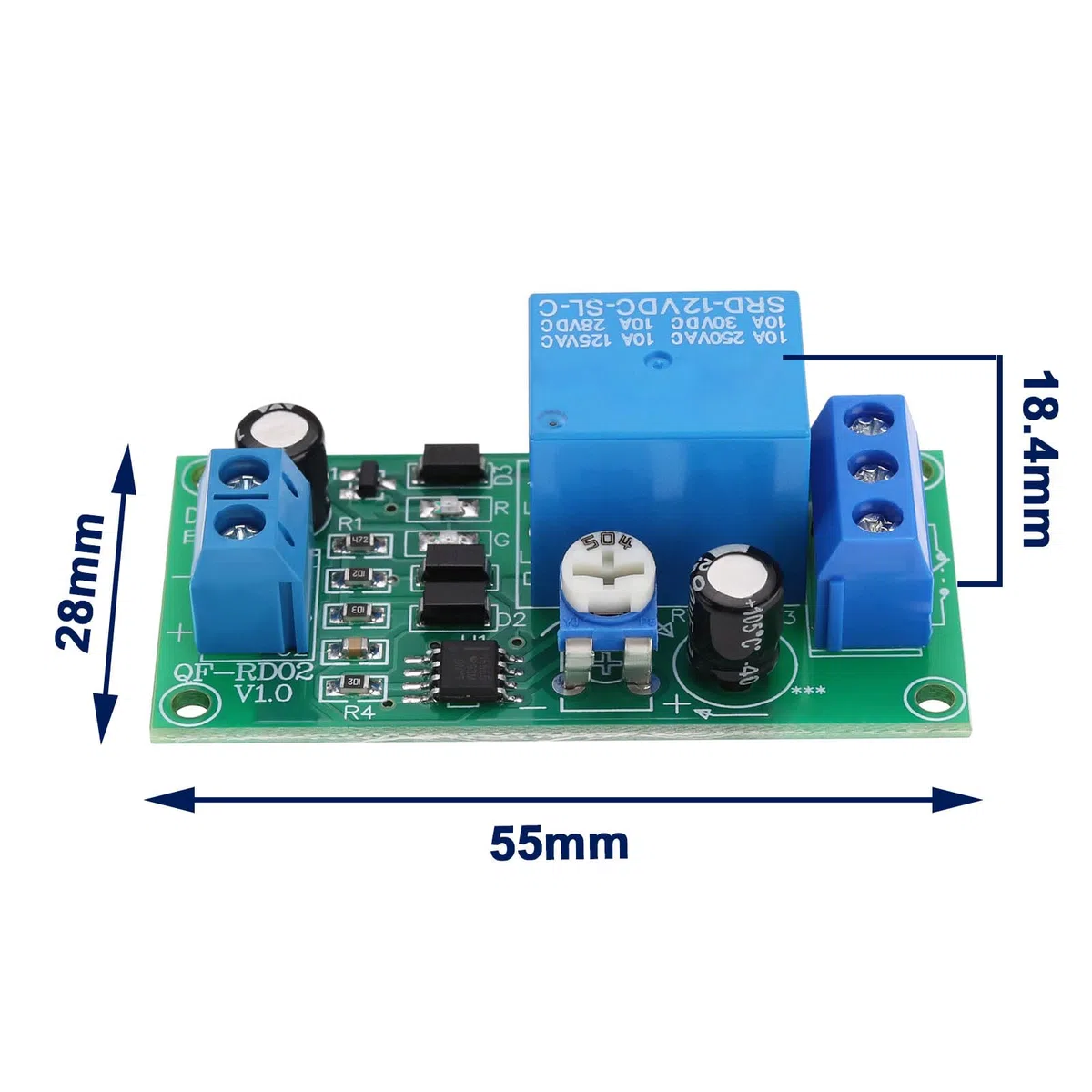 Create idea 2Pcs DC 12V Módulo de Relé de Retardo de Tiempo 55x28x18.4mm 0~60 Segundos Temporizador de Retardo Tiempo Ajustable Tablero Controlador Retardo Relé