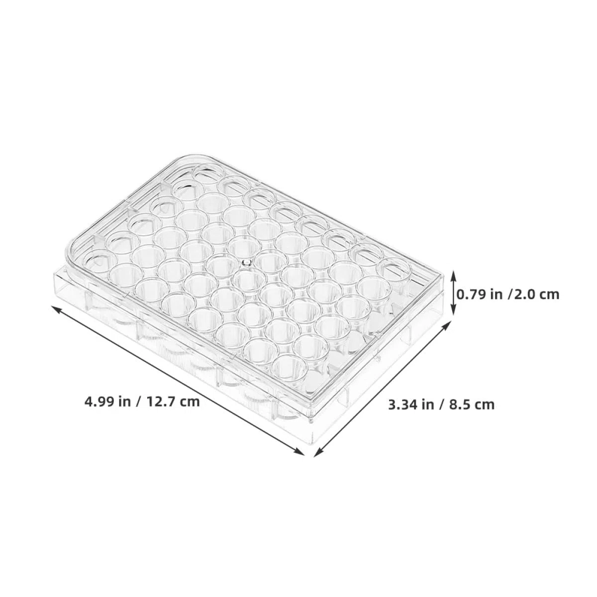 jojofuny Placa de Cultivo Celular para para de 48 Orificios Diseño Multifuncional y Material de Poliestireno, Paquete de 2 Unidades