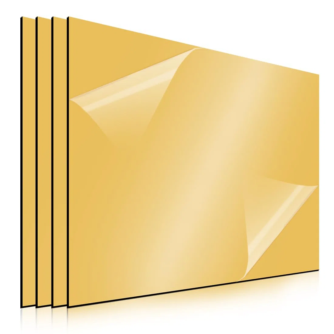 4 piezas de placa de plástico ABS 30 x 20 cm, placa para grabado láser, placa de plástico para grabado láser de 1,3 mm, piezas en bruto para grabado láser, pinturas, manualidades de bricolaje (dorado)