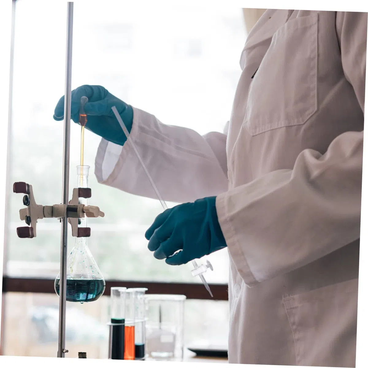 OUNONA Bureta de Laboratorio de Vidrio Pipeta, Instrumento Químico Resistente Corrosión y Duradero para Estudiantes en Materiales Aula de Química
