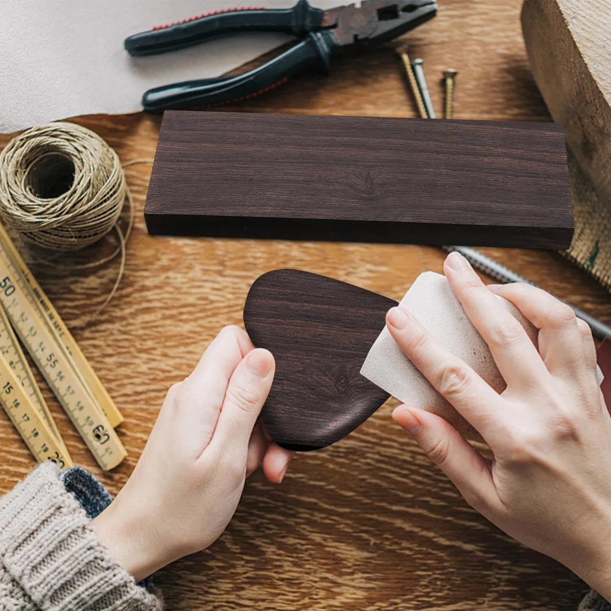2/4 Piezas Madera De Ébano Negro Natural - Bloques De Madera De Ébano Para Bricolaje, Maderas De Ébano Negra En Bl-anco Para Instrumentos Musicales, Herramientas De Bricolaje (120 * 40 * 10mm)
