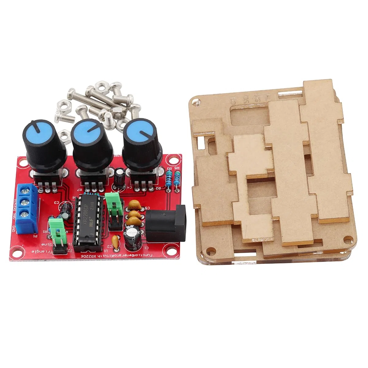 2 juegos de XR2206 Alta precisión Generador de señal de función kit de bricolaje 1HZ-1MHZ Amplitud de frecuencia ajustable Onda sinusoidal/onda triangular/onda cuadrada con instrucciones