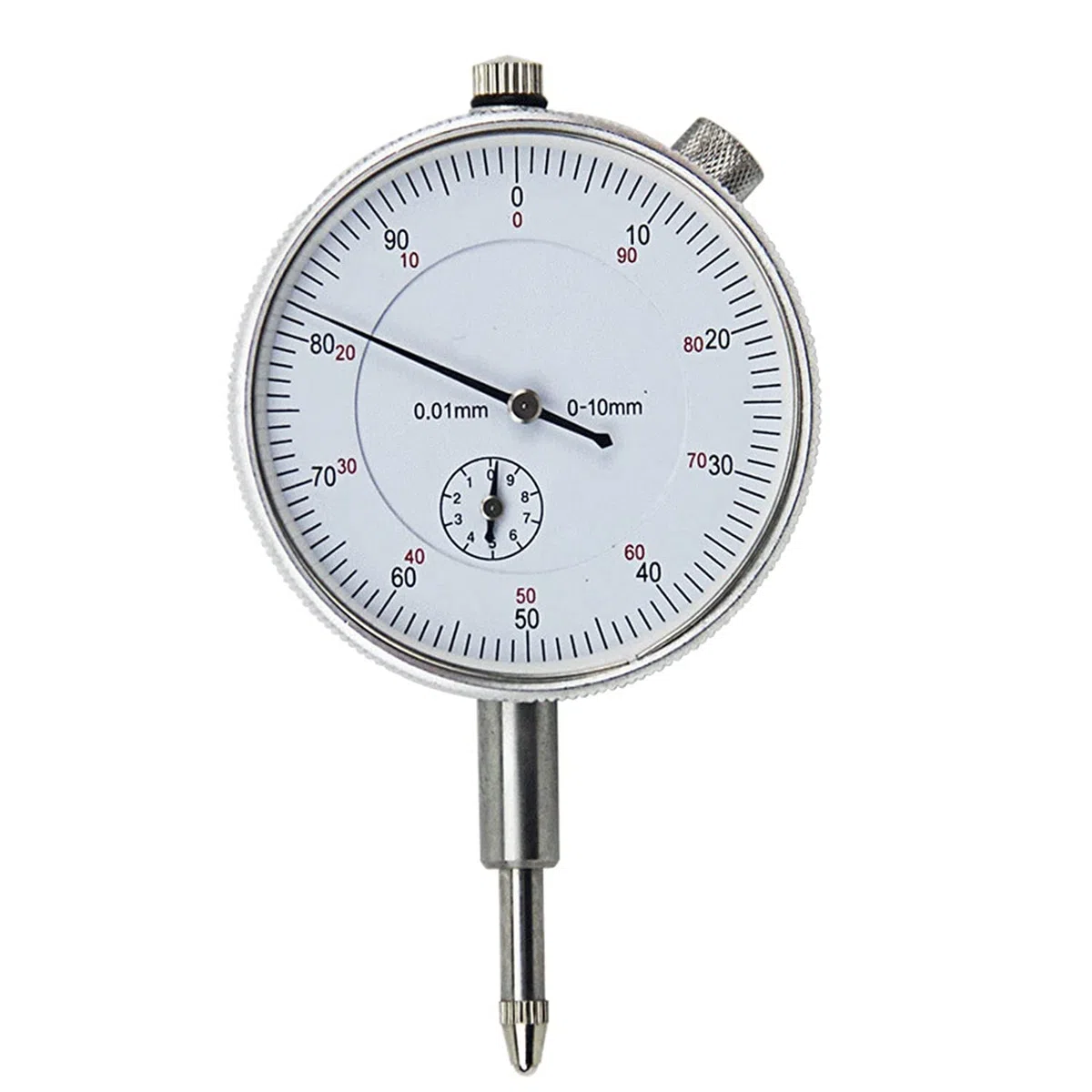 Indicador de prueba de esfera de reloj preciso de 0,01 mm, medidor de medición exterior métrico 0-10 mm