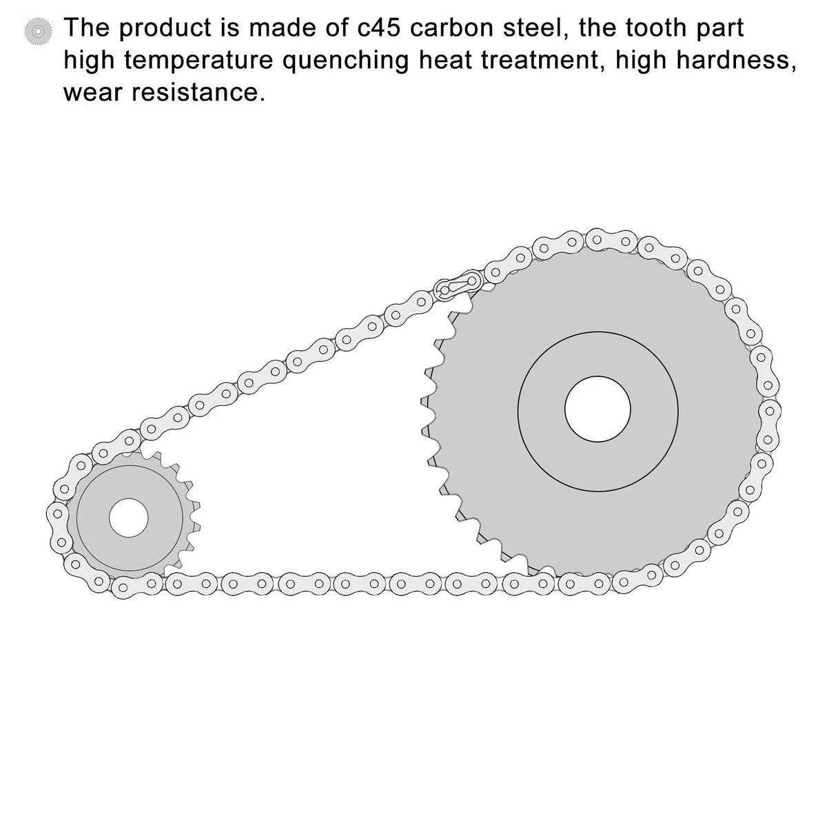 sourcing map #25 Cadena Rodillo Piñón, Orificio 10mm Paso 1/4" 10 Diente Cadena un Solo Eslabón Piñón Cadena C45 Acero Carbono 25 Piñón Cadena con Tornillos Juego para Cadena ISO 04C, 2uds