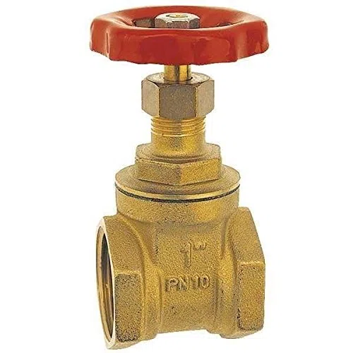 1"pulgada bsp de latón fuerte válvula de compuerta de parada de agua con la cabeza roja manejar