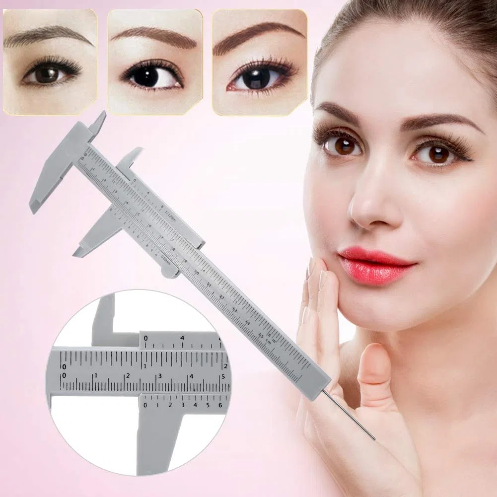 Calibrador de Ceja, Regla de Mapeo de Cejas de 150 Mm, Herramienta de Medición Vernier, Regla Facial para Estética