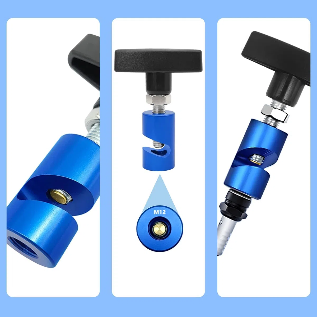 ZKTOOL 2 piezas Abrazadera de Soporte de Elevación, Con Protección de Núcleo de Latón, Abrazadera de Puntal de Capó y Pinza de Bujía 2 en 1, Herramienta de Separación de Bujía de 14 MM