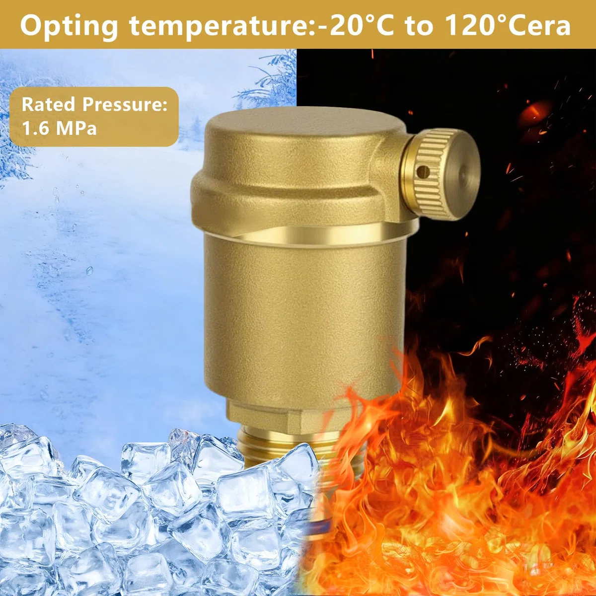 2 unidades de purgador rápido automático, DN15 G1/2, válvula de purga automática de latón con rosca exterior, sistema de ventilación vertical para calentadores de agua solares, alivio de presión