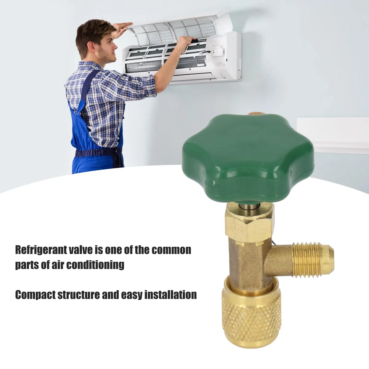 Oumefar Válvula de Refrigerante de Aire Acondicionado, Válvula de Tanque de Refrigerante SAE de 1/4 Pulgadas a Prueba de Cobre Abs, Antideslizante para Rosca de 7/16 Pulgadas Y 28unf