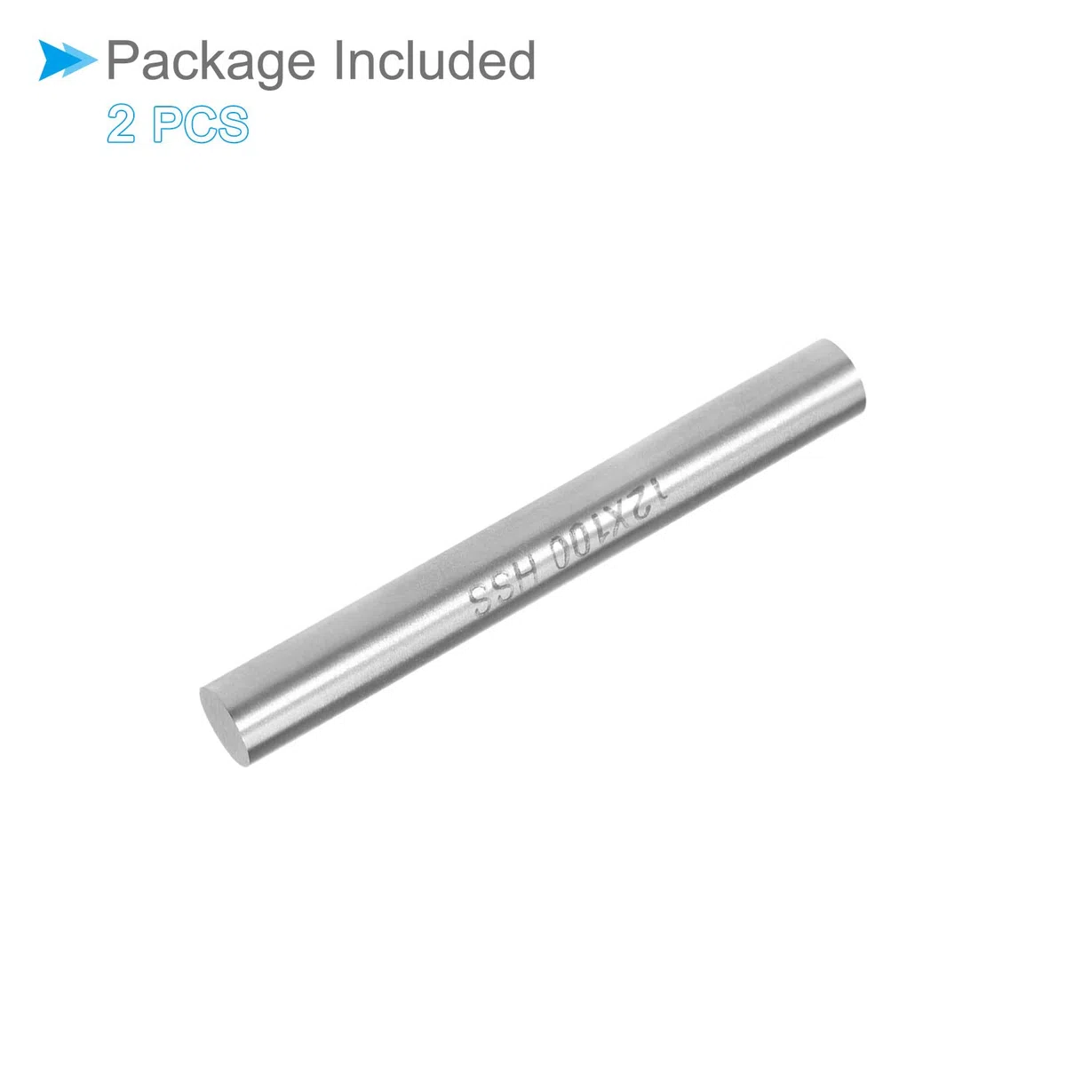 Varilla Redonda Acero Diámetro 12 mm Longitud 100 mm Barra Acero Rápido Stock para Hacer Manualidades Herramienta Bricolaje para Taladros Tornos Máquinas Taladrado 2 Uds