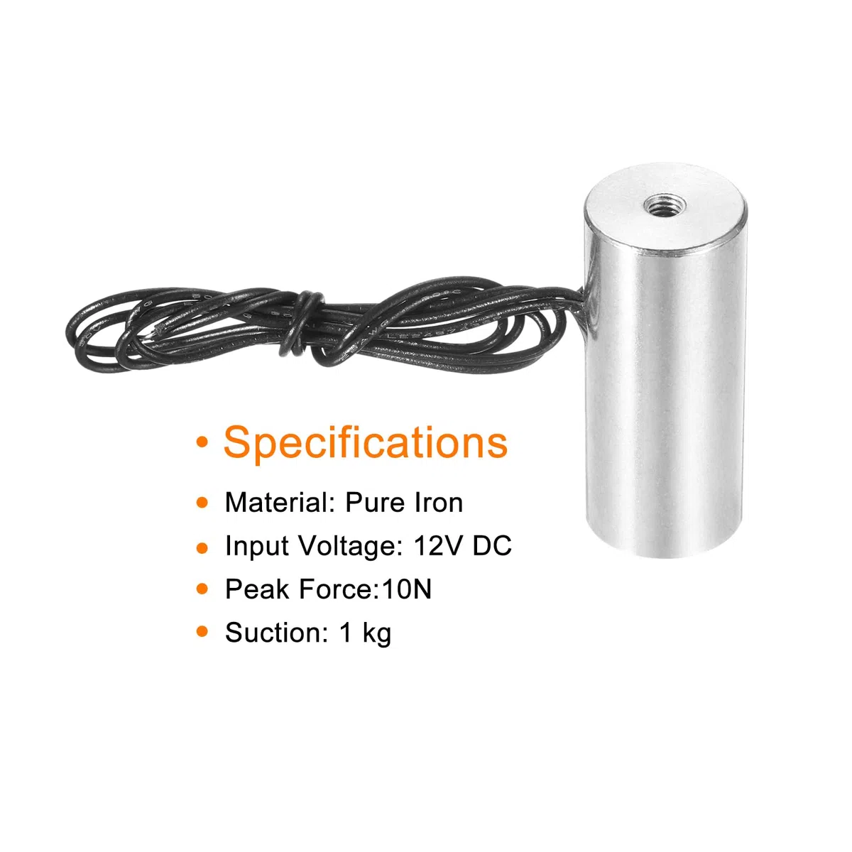 QUARKZMAN Electroimán Solenoide Redondo DC 12V 10N 2.2LB/1Kg Imán Eléctrico Imán De Elevación Eléctrico Para Equipos De Automatización