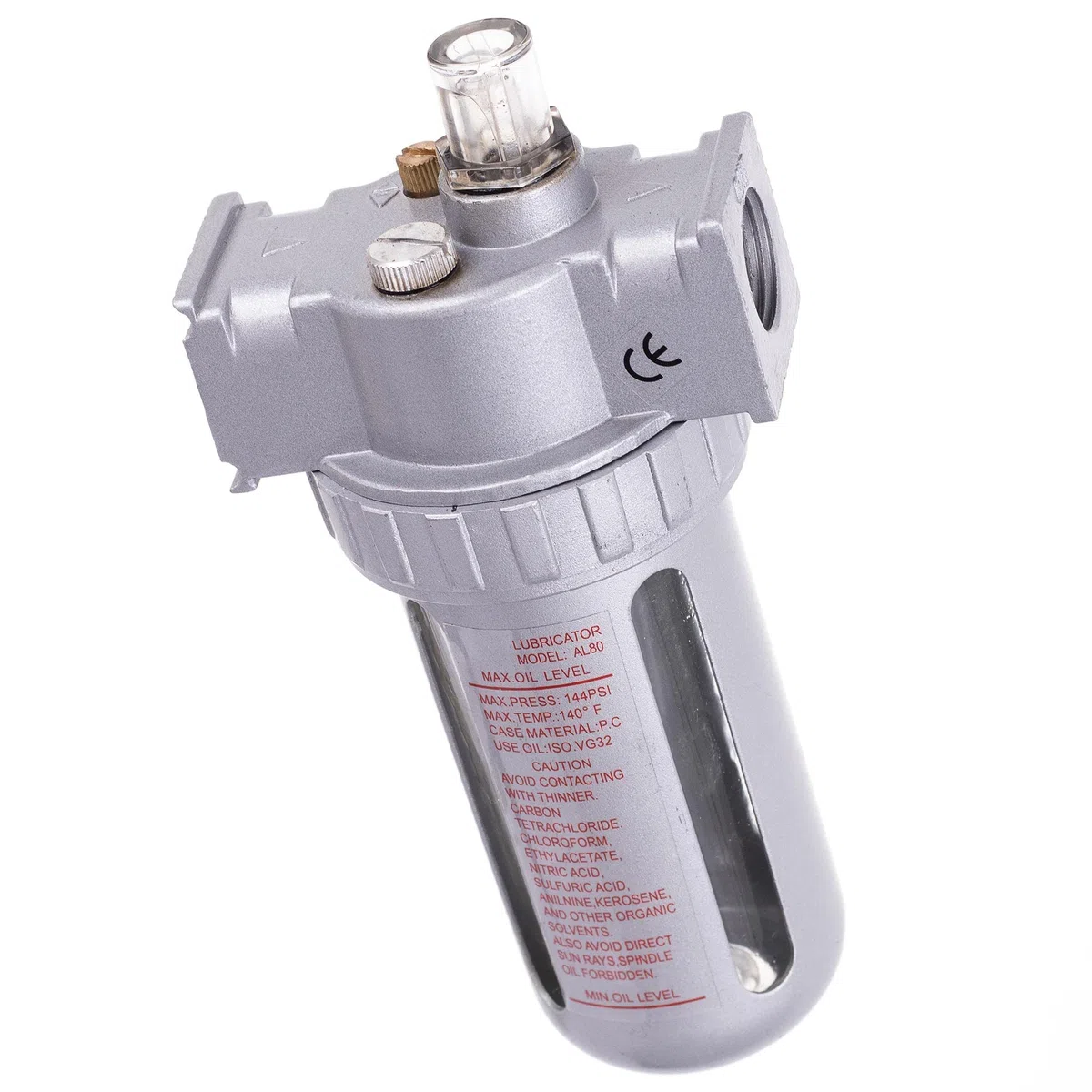 TC TECHNIC El Lubricador de Aceite Asegura Una Dosificación Automática de Aceite Al Dispositivo Presión Máx. de Trabajo 10 Bar Flujo de Aire Máx 4000 L/Min Tamaño de Rosca 1/2" (~19 mm)