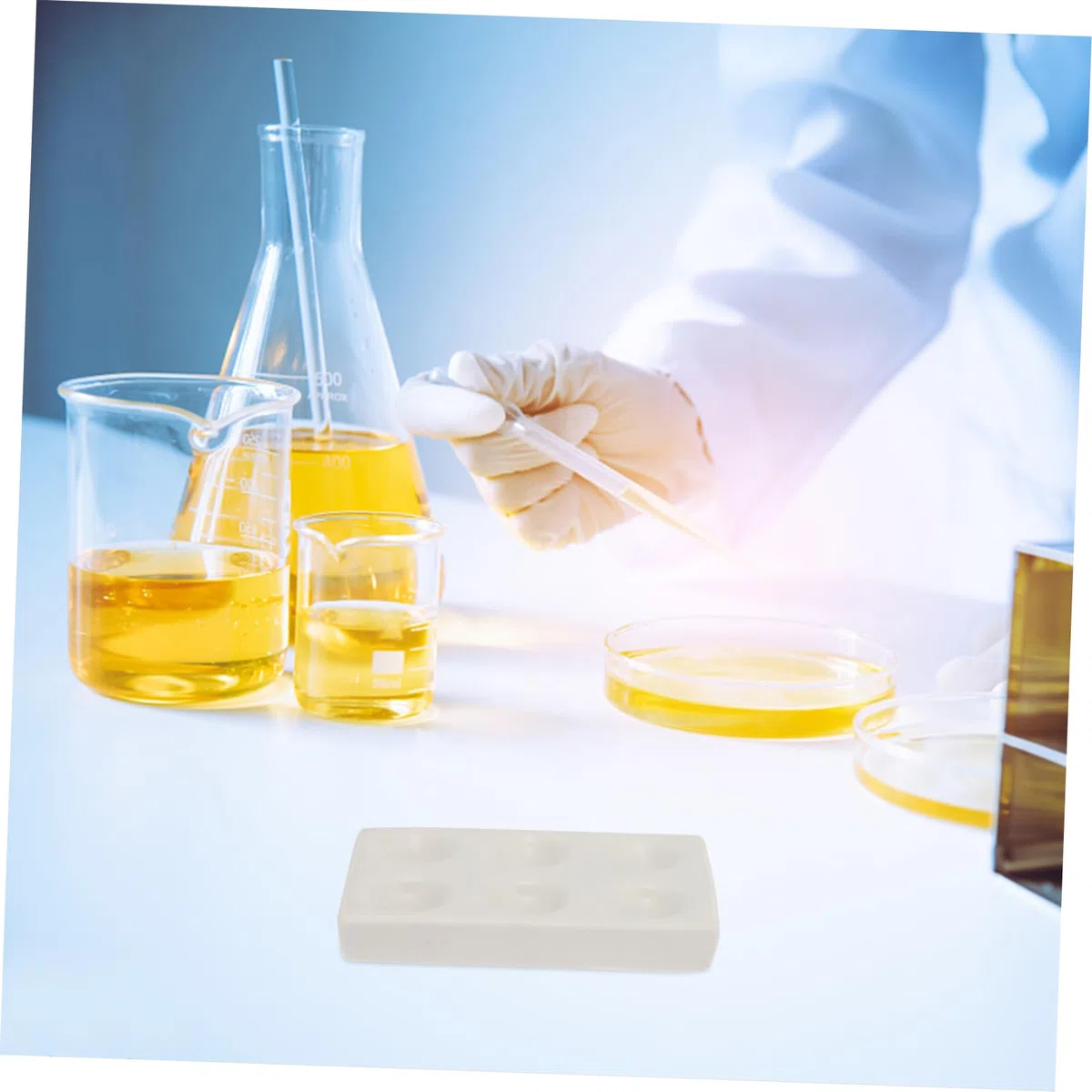 OUNONA Placas De Reacción Cerámicas De 6 Orificios para Experimentos Químicos Bandeja Multiusos para Laboratorio Instrumento De Experimento Alta Transmisión De Luz