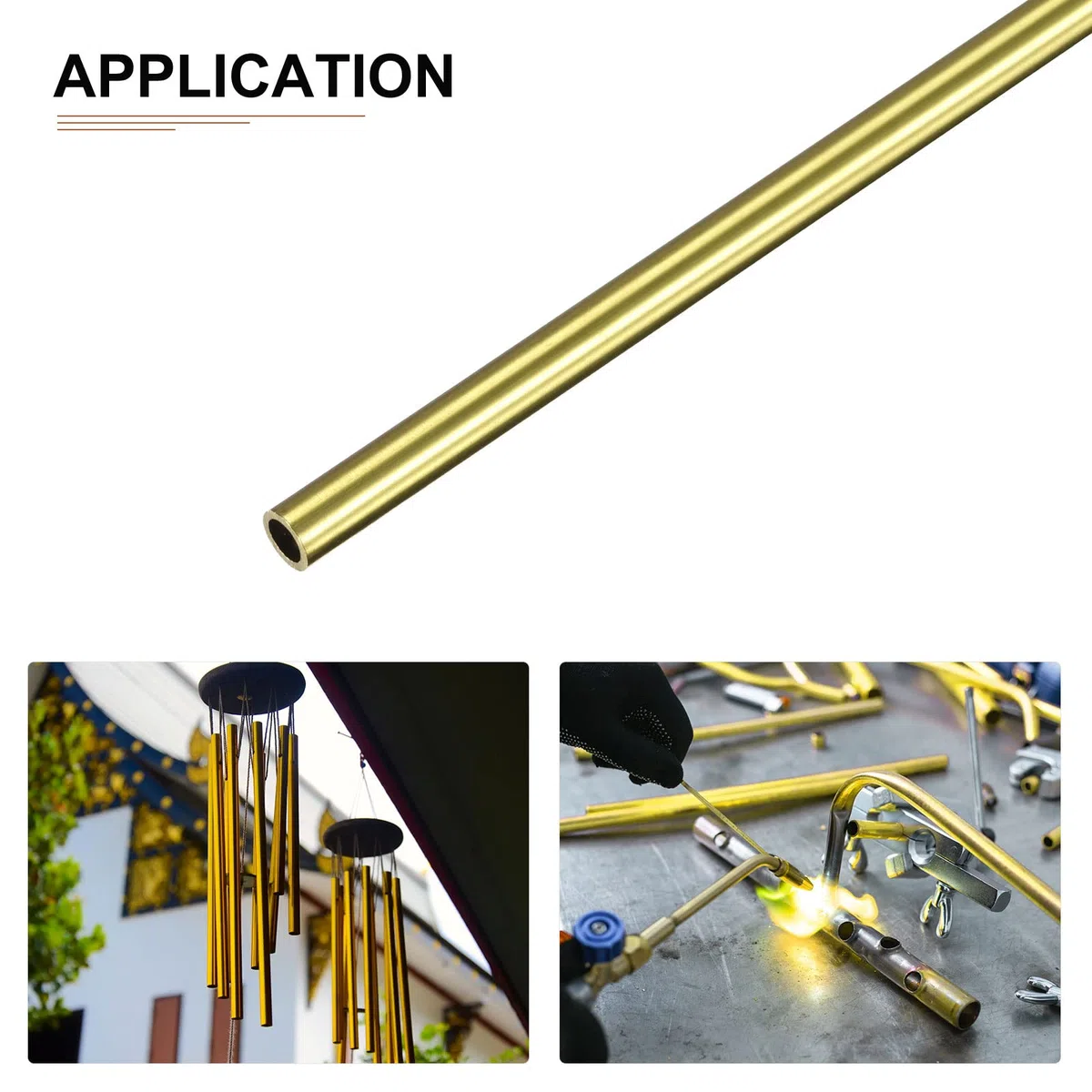 DTGN 200x5x0.5mm(L*OD*Grosor) Tubo Redondo de Latón - 3pcs Varilla de Latón Hueco Redondo Metal Tubos sin Costuras para Maquinaria Equipo Bricolaje Decorativo Marco Manualidades