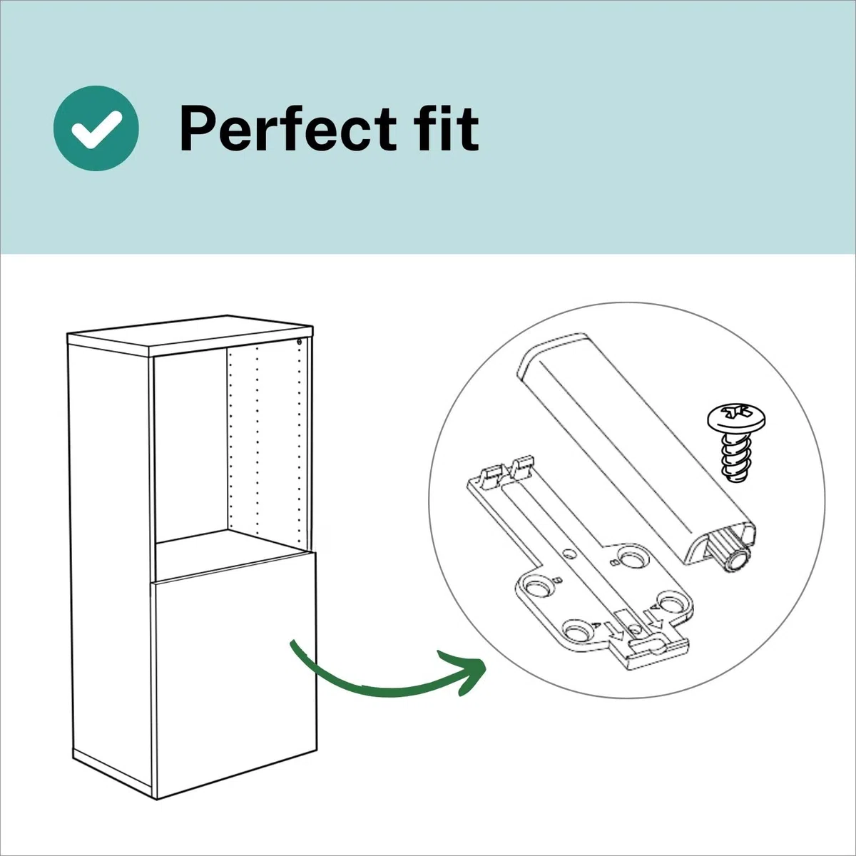 Abrepuertas de presión amortiguador apto como repuesto para armario IKEA BESTA Push to Open Puertas Tip On (4 unidades)