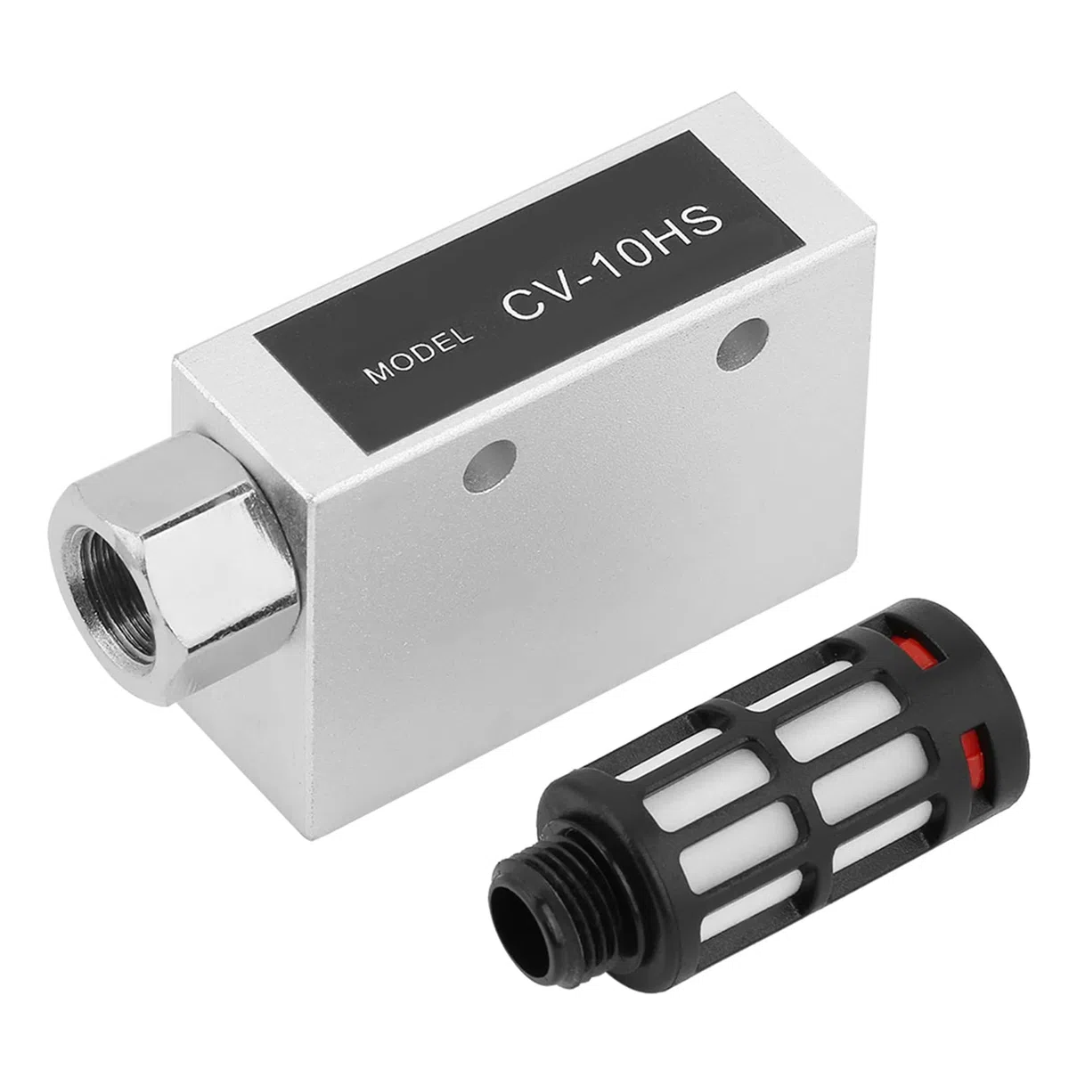 Venturi de Vacío de Aire Comprimido, Yosoo Cv-10Hs Generador de Vacío de Escape de Aire Neumático con Silenciador