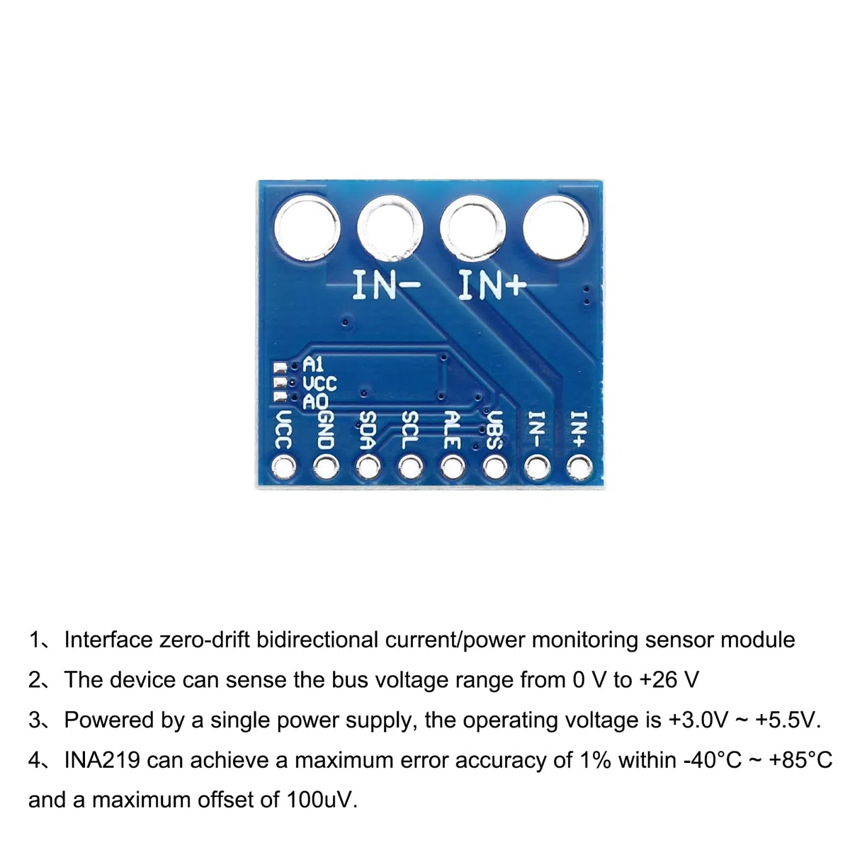QUARKZMAN 3 Juegos INA226 Sensor Bidireccional De Corriente I2C DC Monitor De Voltaje Y Potencia Tablero De Circuito Módulo IIC Sensor De Monitoreo De Energía Con Función De Alarma