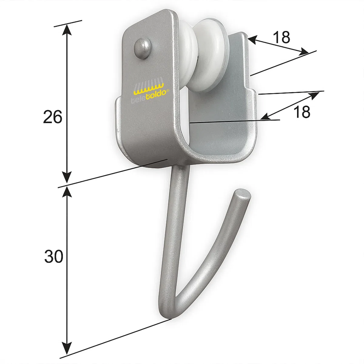 Teletoldo – Pack de 5 Poleas Correderas Plata para Perfil de Riel ● Recambio Profesional para Cortina corredera ● Rulinas de Alta Resistencia – Instalación Fácil