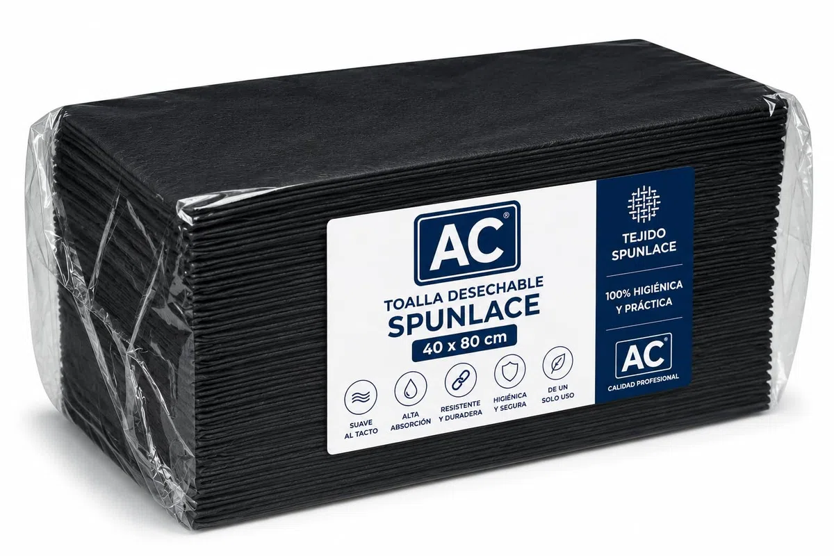 Toallas Desechables Spunlace 40x80cm Color Negro | Toallas para peluquería y estética |