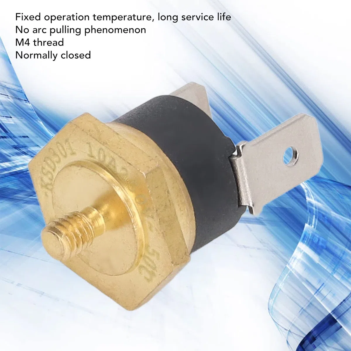 5PCS KSD301 Termostato Interruptor De Control De Temperatura De Cobre Bimetal M4 Normalmente Cerrado NC 250V Ajuste Interruptor De Temperatura De Disco A Presión Para Electrodomésticos(150℃)