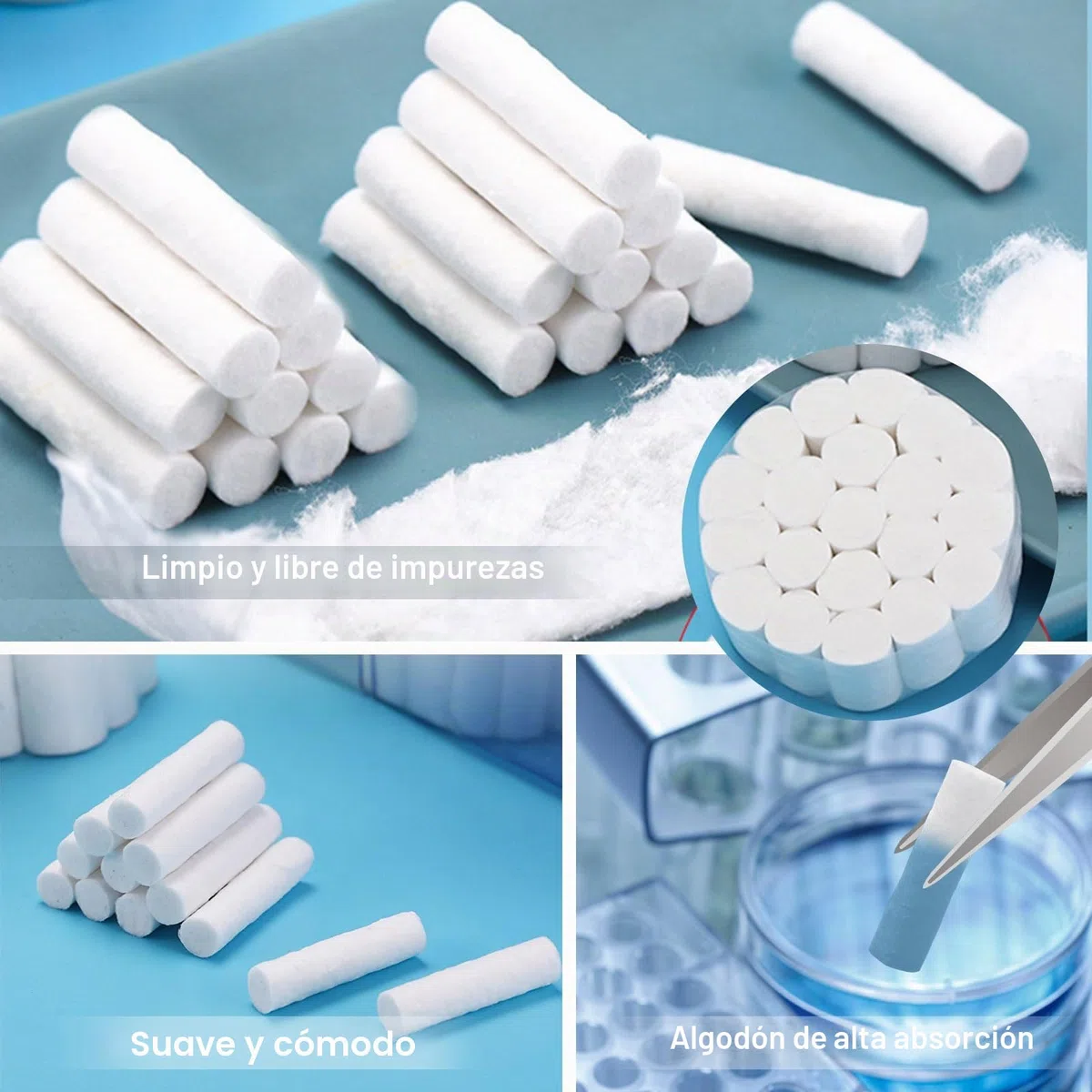150 Piezas Rollos de Algodón Dental TapóN para Sangrado de Nariz Detener las Hemorragias Nasales Tapón de Sangrado Nasal Rollos de Gasa Dental Rollos de Alta Absorción para Sangrado de Nariz