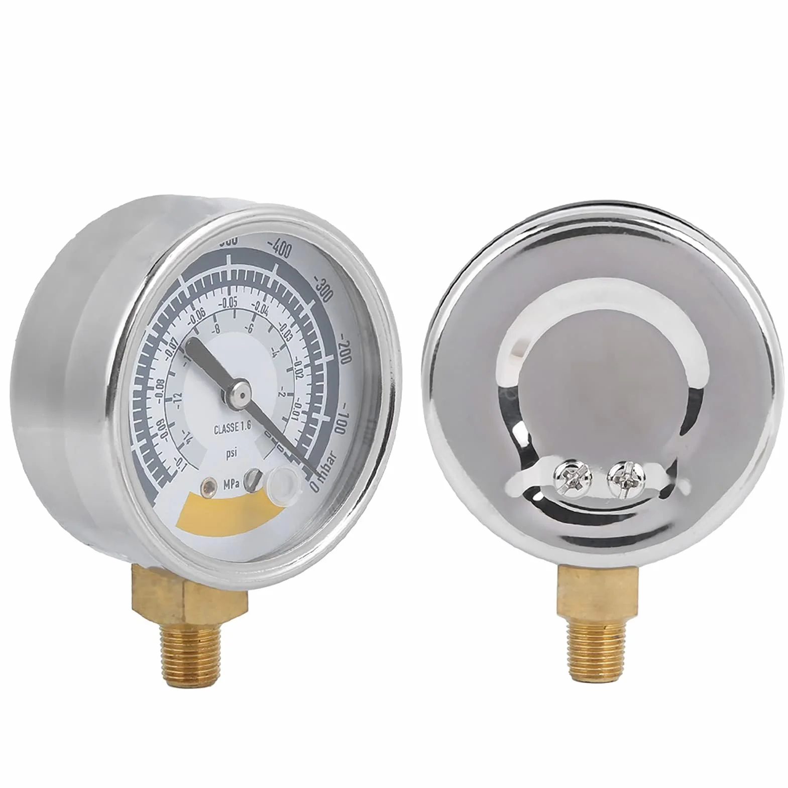 Ejoyous Manómetro Mecánico, Manómetro de Aire Preciso Instrumento para Bomba de Vacío 0-14 PSI NPT Conexión de 1/8 pulg. Manómetro Confiable para Medir la Presión del Aire para Bombas