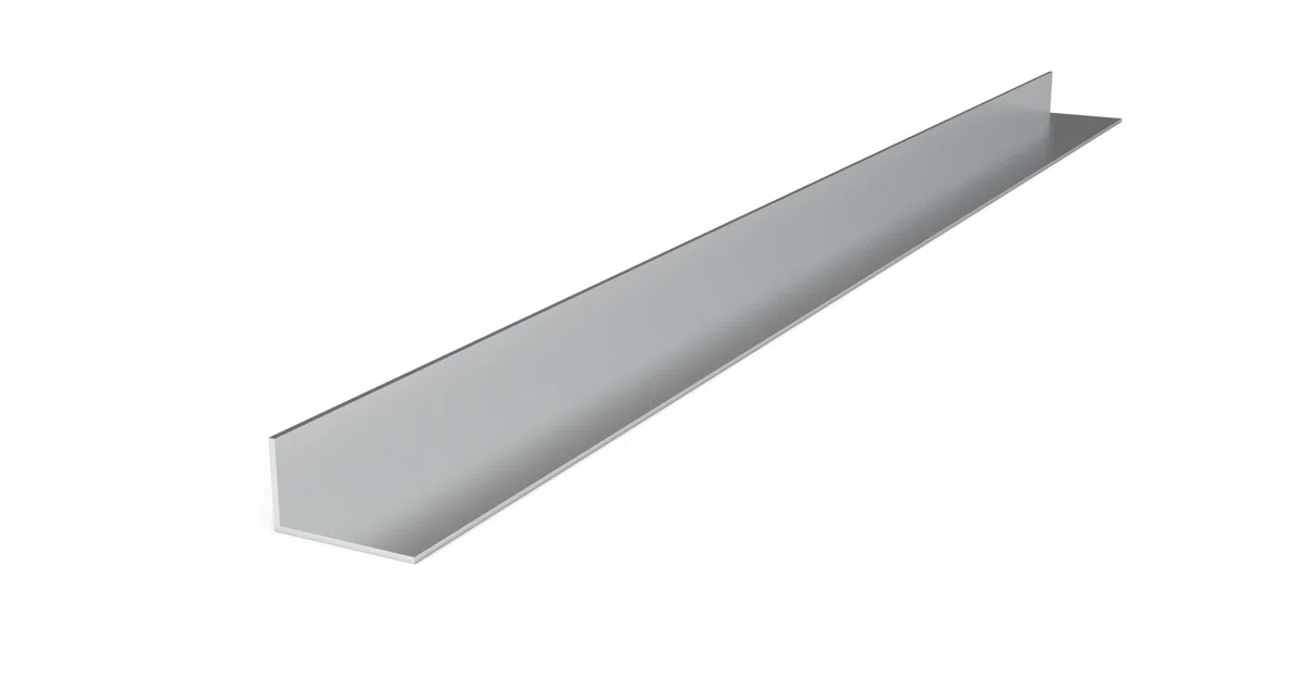 Ángulo de Aluminio, 112 cm de Largo, 1,4 mm de Espesor, Perfil Angular en L (anodizado plata, 20mm x 20mm)