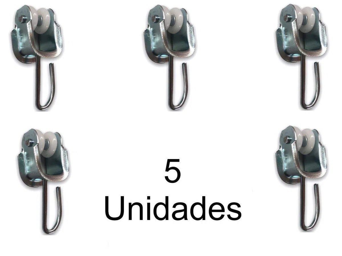 Teletoldo – Pack de 5 Poleas Correderas Plata para Perfil de Riel ● Recambio Profesional para Cortina corredera ● Rulinas de Alta Resistencia – Instalación Fácil