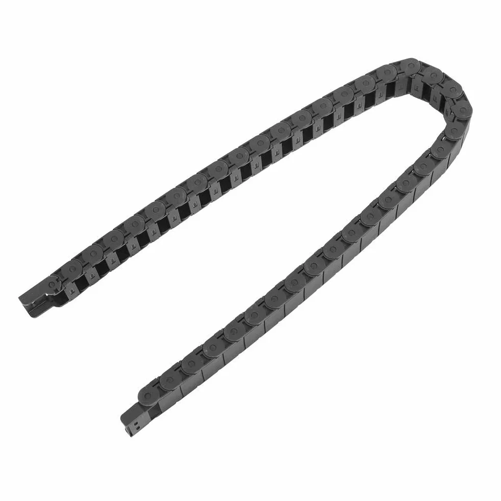 Tangxi 15 mm x 30 mm 1 M Cadena de Arrastre de Nailon Negro, Accesorio para Máquina de Grabado de Arrastre de Cable de alambre