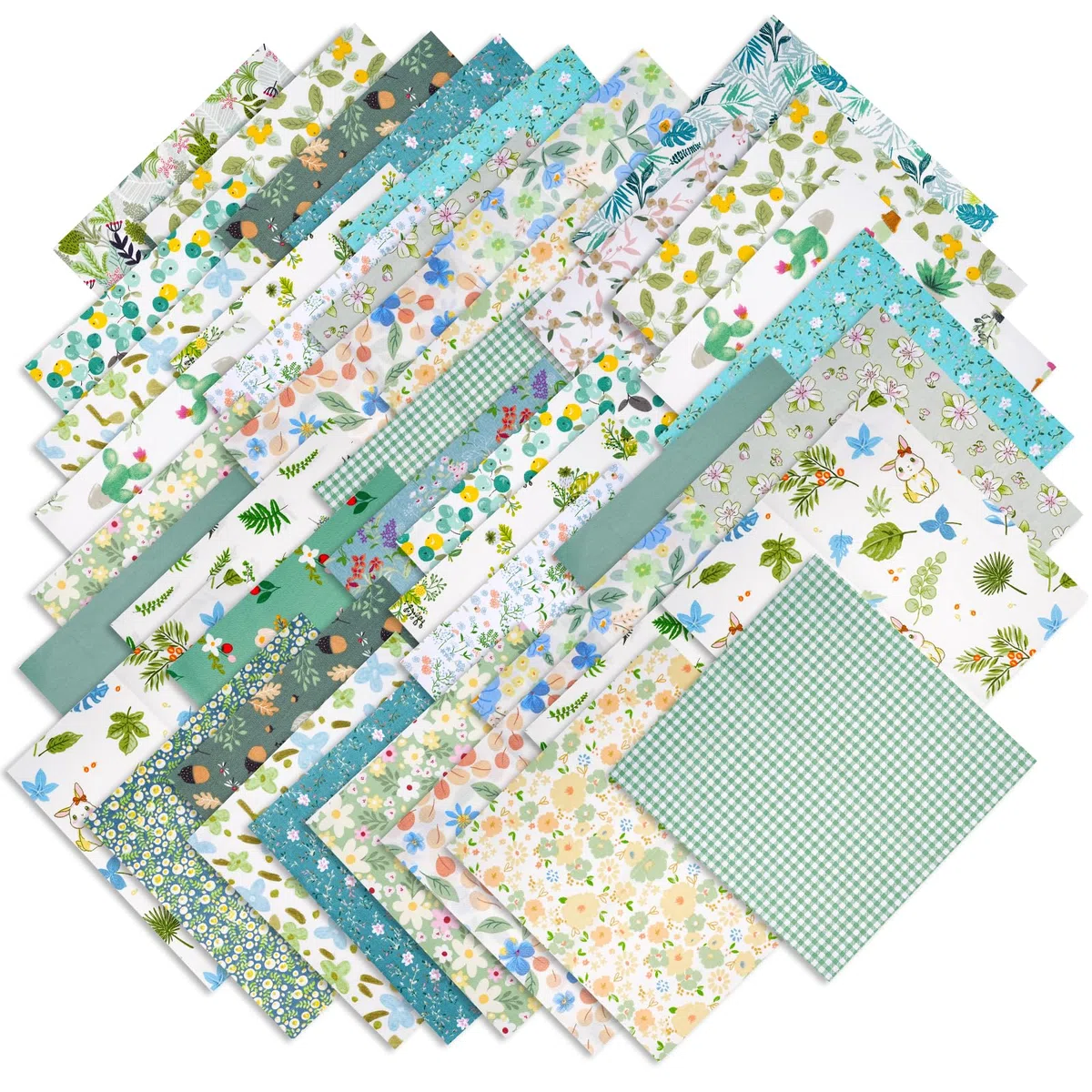 70 unidades de cuadrados de tela de algodón precortados de 25 cm x 25 cm, paquetes de tela de retazos multicolor y patrón para costura, acolchado, manualidades, máscaras de bricolaje y