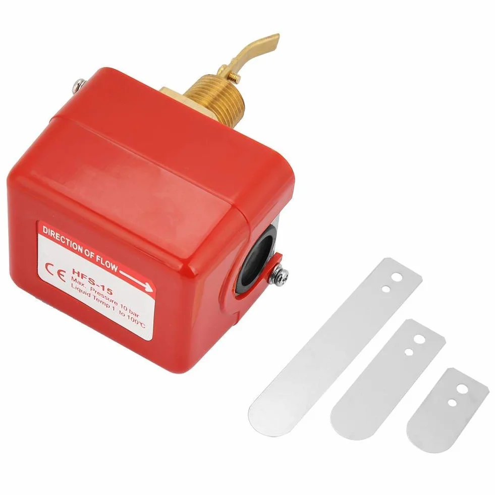 Interruptor de flujo de agua de 1/2", HFS-15 rosca ajustable doble tiro SPDT 220VAC 15A Control de flujo de agua 1.0Mpa