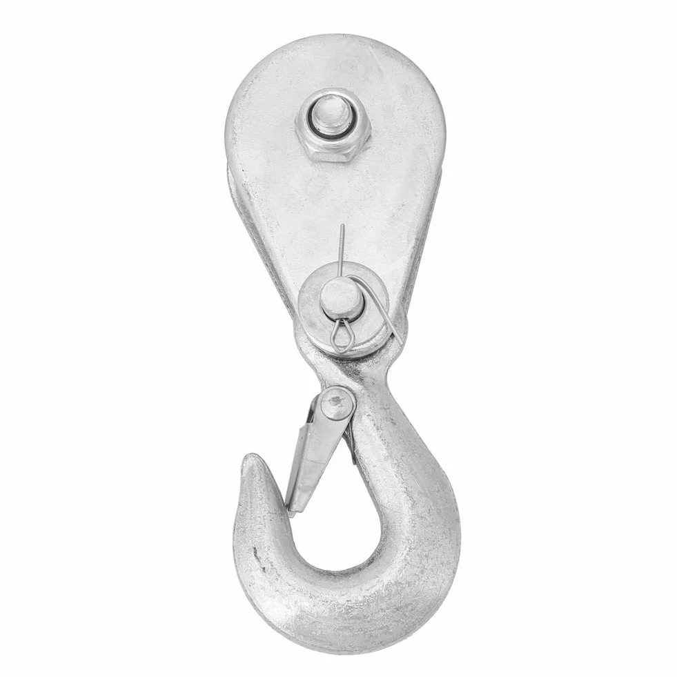 Bloque de Polea Simple 1 Pieza Bloques de Polea para Cuerda de Alambre Bloque de Polea de Cuerda de Elevación de una Sola Rueda de Acero de Alta Resistencia con Gancho Giratorio Y tons)