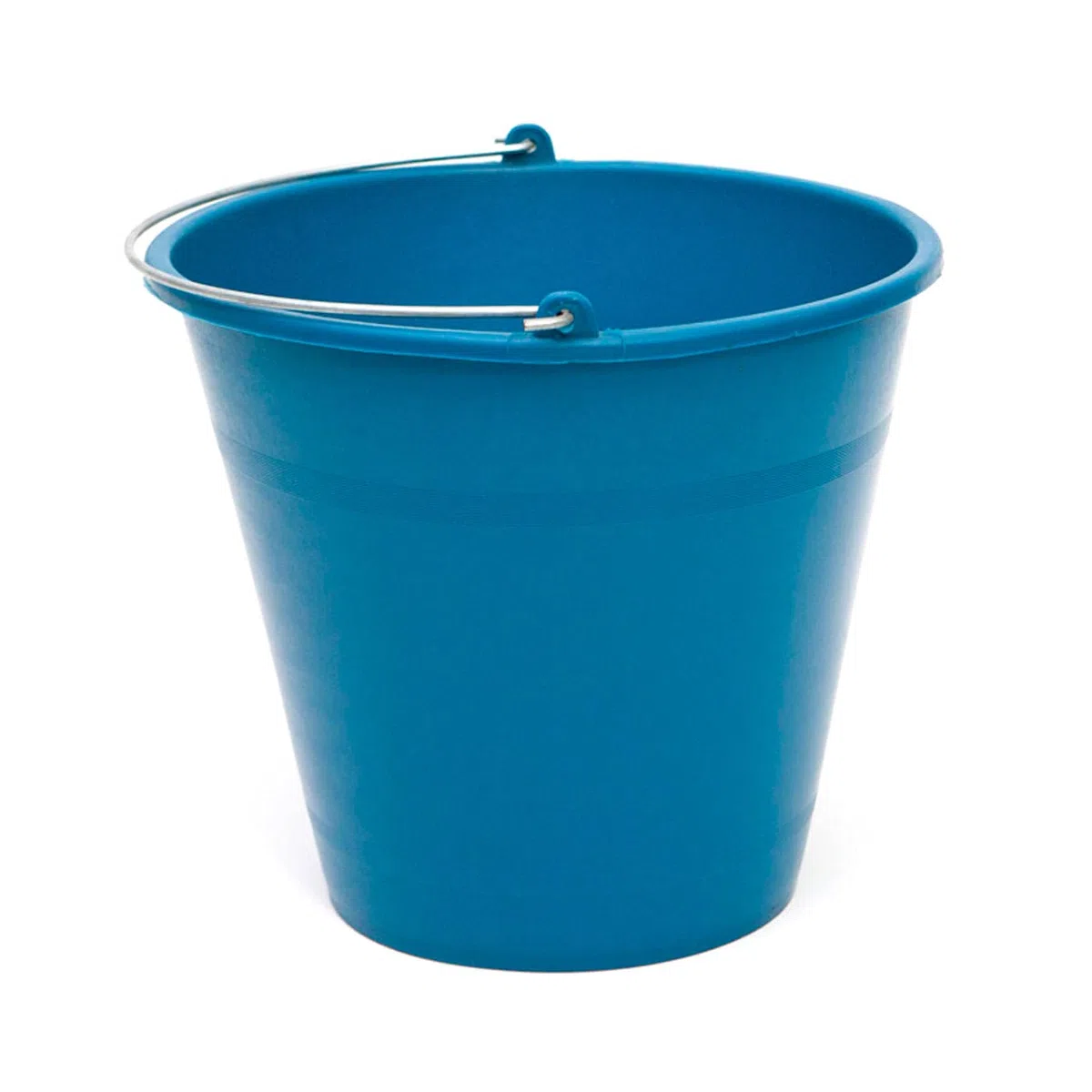 Pack de 6 Cubos de Goma, de Color Azul, de 26 x 22,9 cm, con Capacidad de 8 litros, con asa de Metal, para Distintas Funciones, Cubo Limpieza, cubeta agrícola