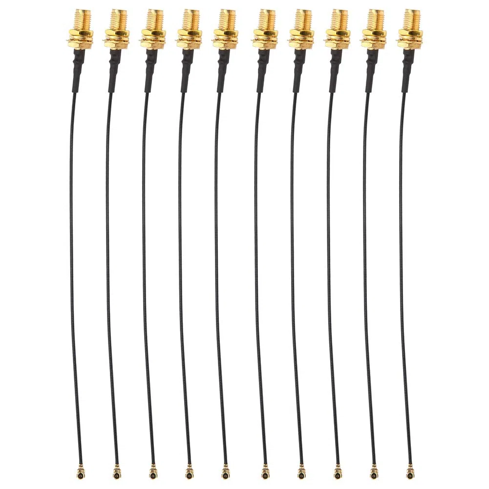Eacam Cable Adaptador RF de 10 Piezas, Cable Flexible a SMA K/U.FL, Alimentador de Antena de 15 Cm, Cable Puente, Material de Latón de para Módulo de Reconocimiento Facial, Apto