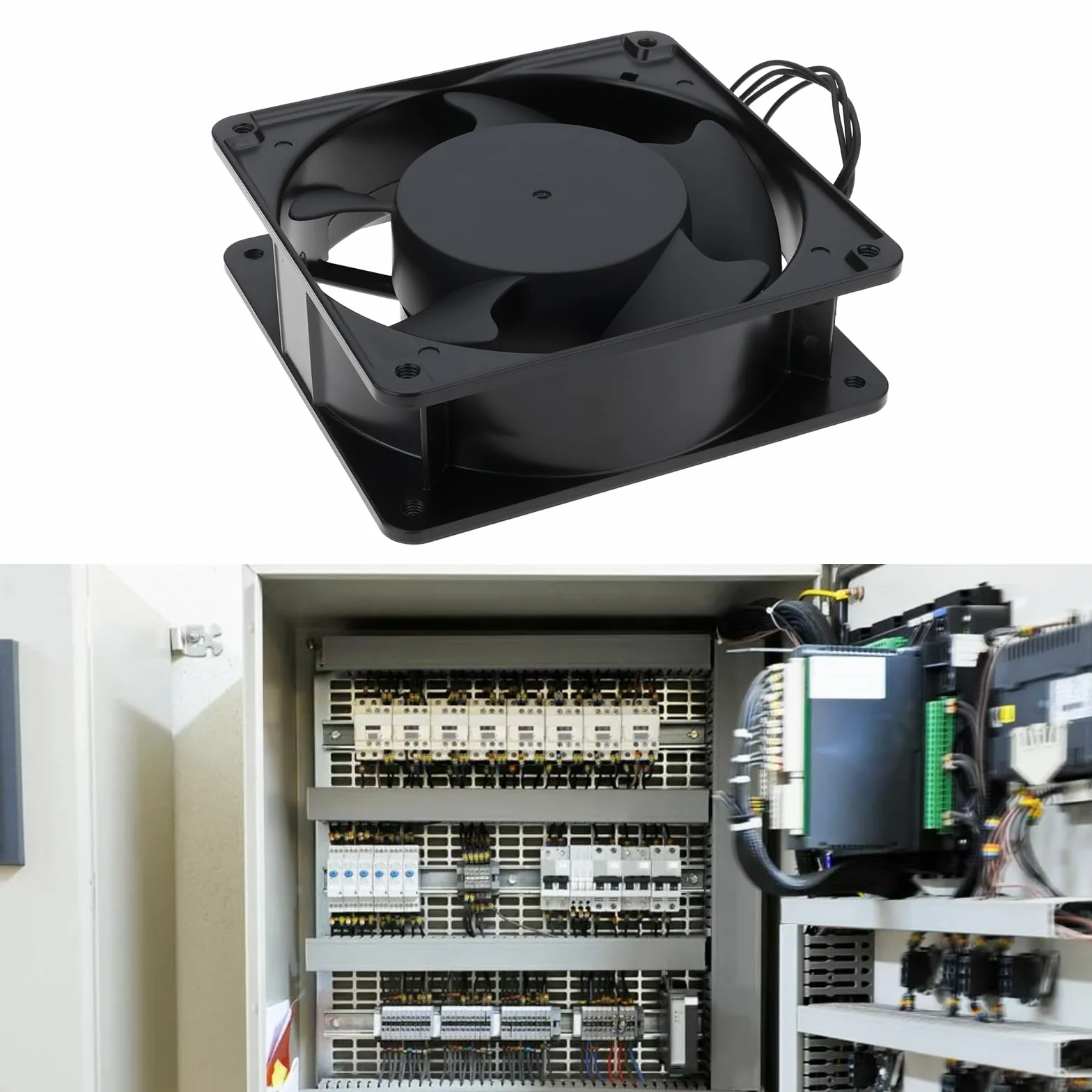 Ventilador Axial de Refrigeración de 2 Pines 220-240 V CA 0,12 A 20 W 12038B2HL. Adecuado para Armarios de Control Eléctrico Industrial