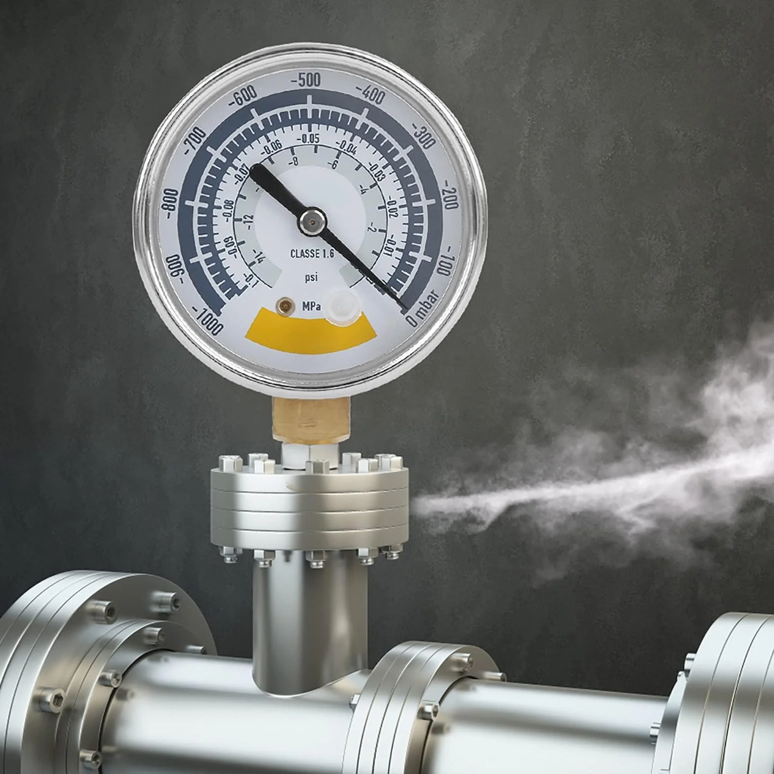 Ejoyous Manómetro Mecánico, Manómetro de Aire Preciso Instrumento para Bomba de Vacío 0-14 PSI NPT Conexión de 1/8 pulg. Manómetro Confiable para Medir la Presión del Aire para Bombas