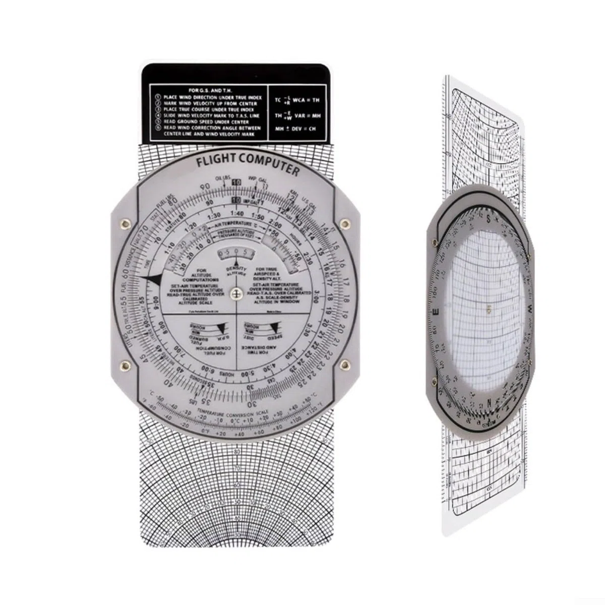 E6B Flight Computer Aviation Plotter Circular Slide Rule para entrenamiento de vuelo, navegación, corrección del viento, consumo de combustible, herramienta de piloto (E6B)