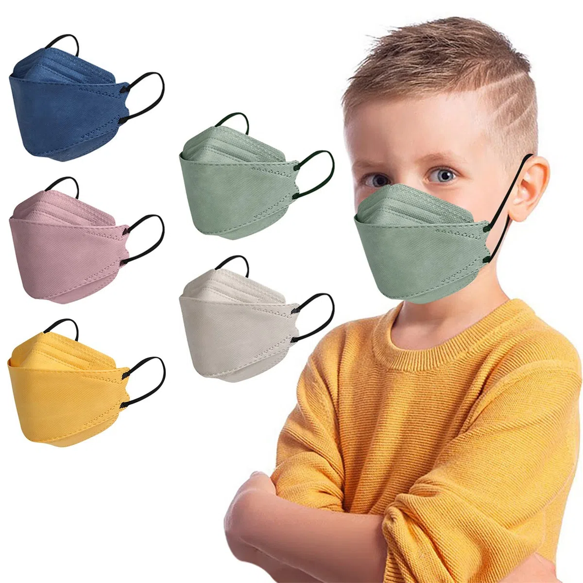 MaNMaNing Niños Mascarillas Pez 3D Mascarillas 50 Unidades Infantil Protección con Elástico para Los Oídos 20210302-MANING-CJ50/MIX (* 50PCS B)