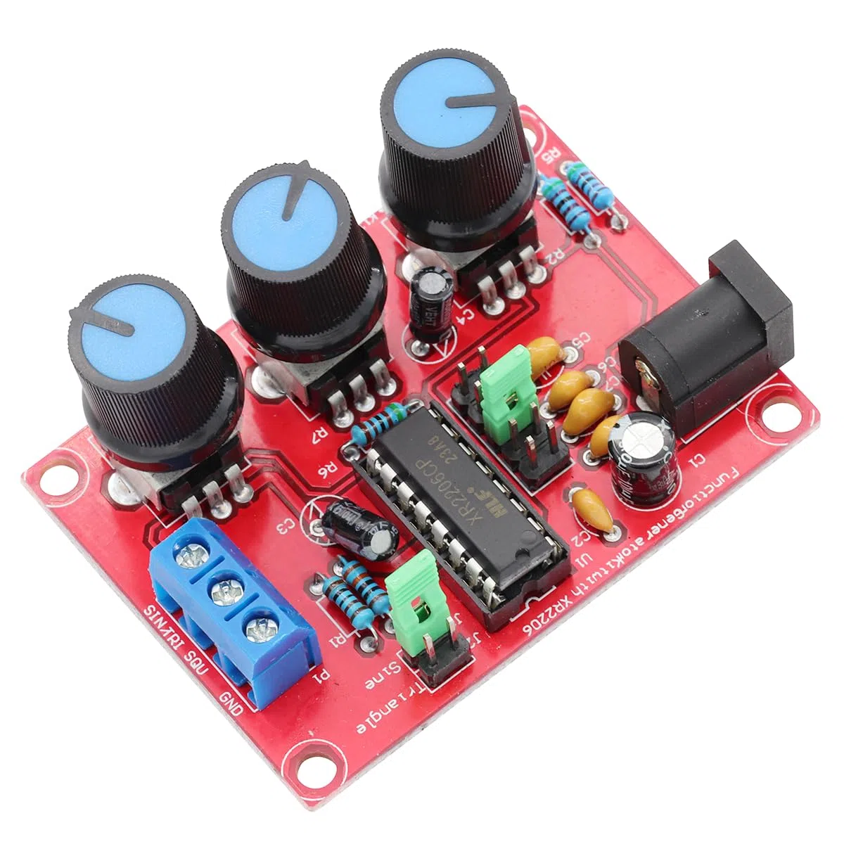 2 juegos de XR2206 Alta precisión Generador de señal de función kit de bricolaje 1HZ-1MHZ Amplitud de frecuencia ajustable Onda sinusoidal/onda triangular/onda cuadrada con instrucciones