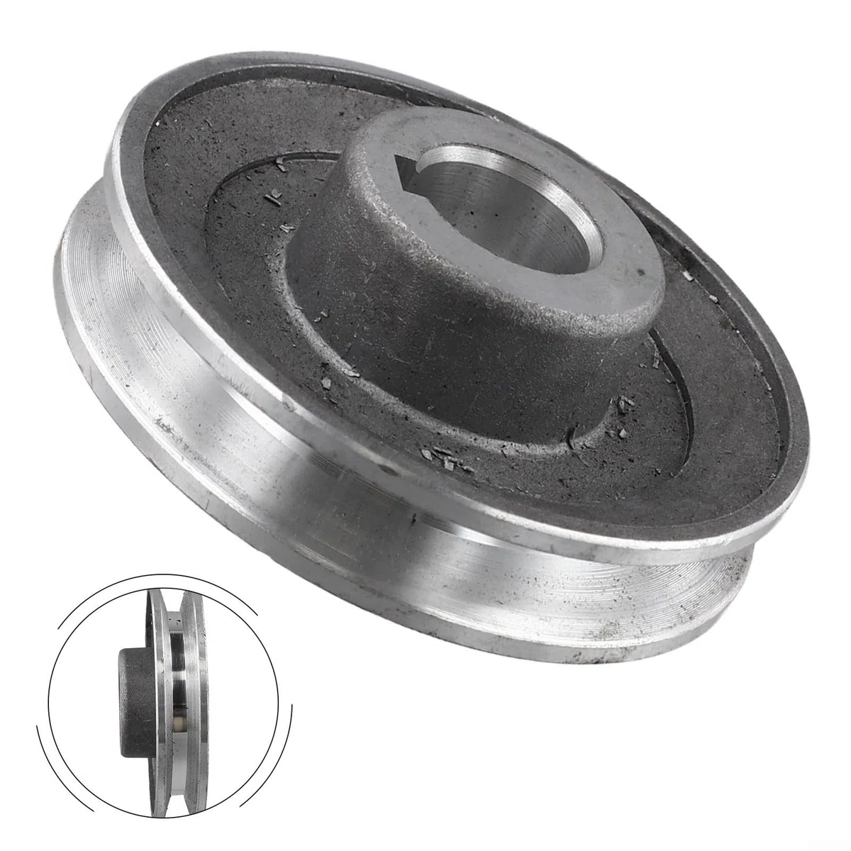 Polea de motor de aluminio fiable adecuada para varias aplicaciones, con compatibilidad de 19 mm y 24 mm (97 x 24)