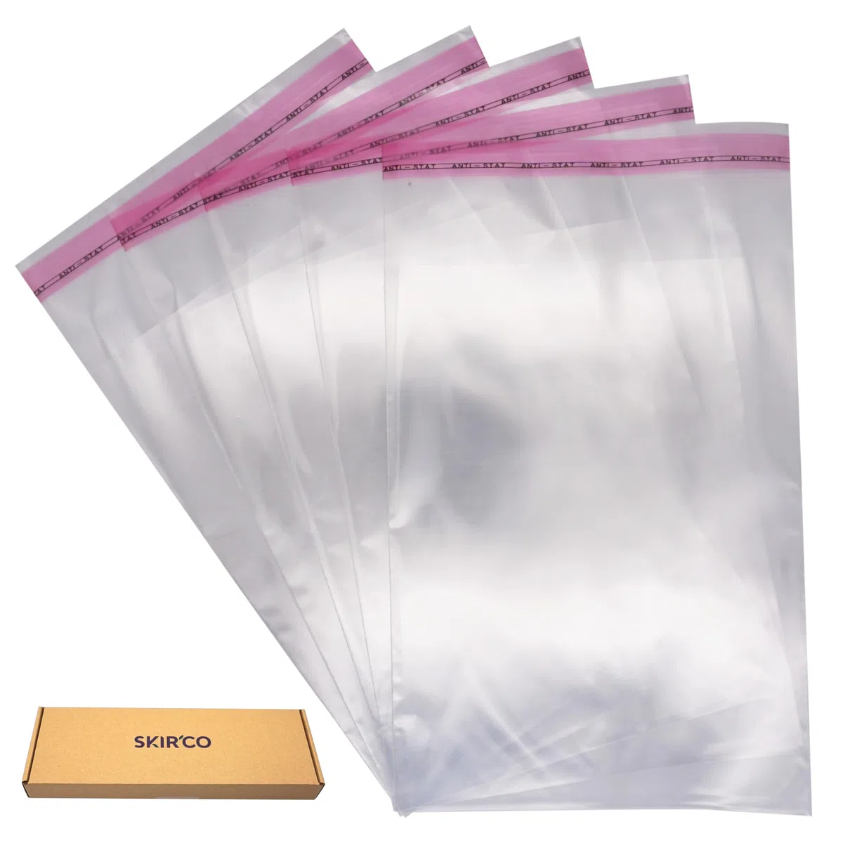 SKIR'CO 100 bolsas de celofán transparente de 25 x 35 cm, bolsas de plástico autoadhesivas, bolsas de polipropileno autoadhesivas